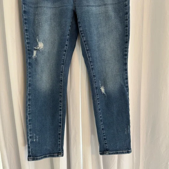 Judy Blue Straight Leg Jeans Rainbow Pocket High Rise Distressed 13/31 - Picture 5 of 9